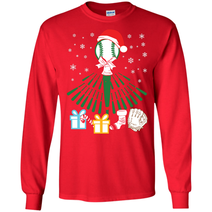 Baseball Christmas T-Shirt Red