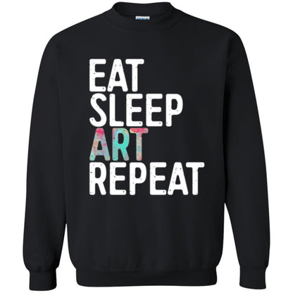 Artist T-shirt Eat Sleep Art Repeat Black
