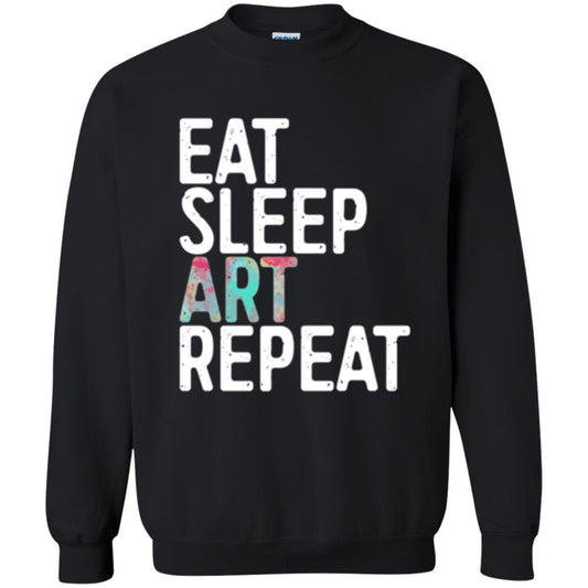Artist T-shirt Eat Sleep Art Repeat Black