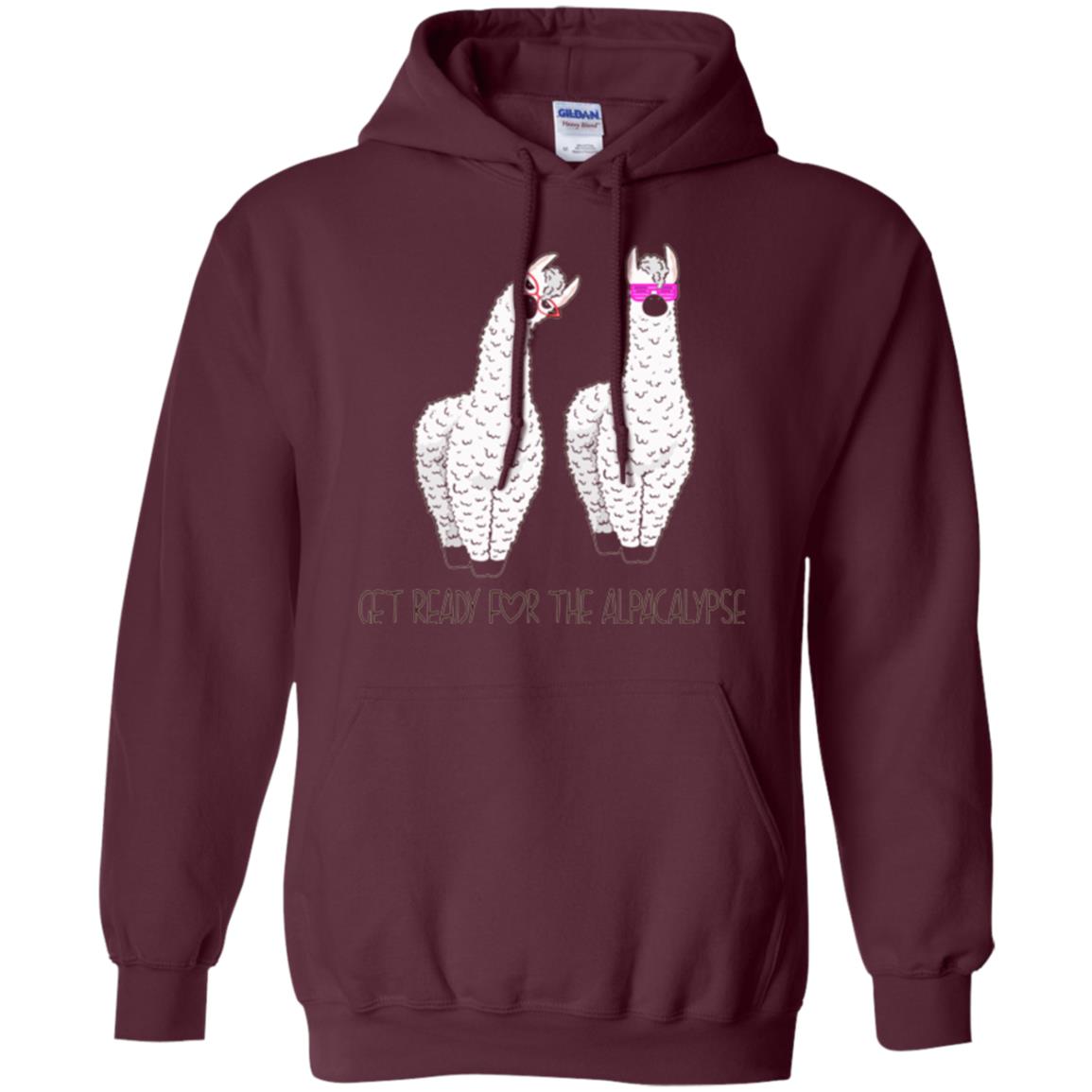Funny Alpaca T-shirt Get Ready For The Alpacalypse Maroon