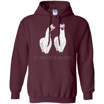 Funny Alpaca T-shirt Get Ready For The Alpacalypse Maroon