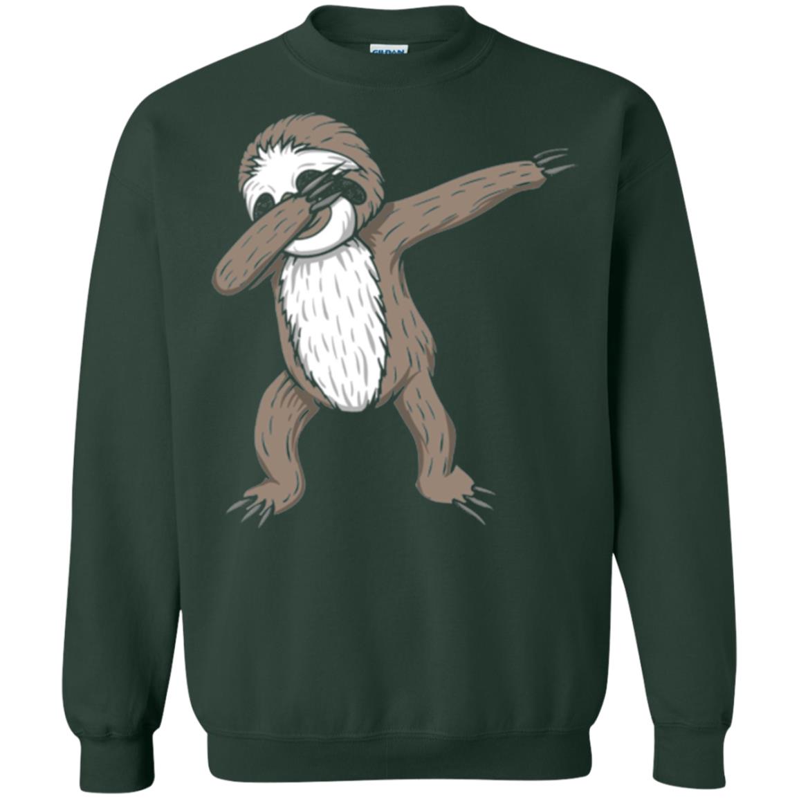 Sloth Dabbing T-shirt Funny Dance Move Forest Green