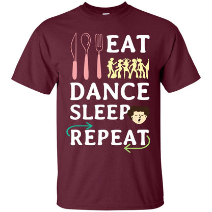 Eat Dance Sleep Repeat Dance Lover Shirt Maroon