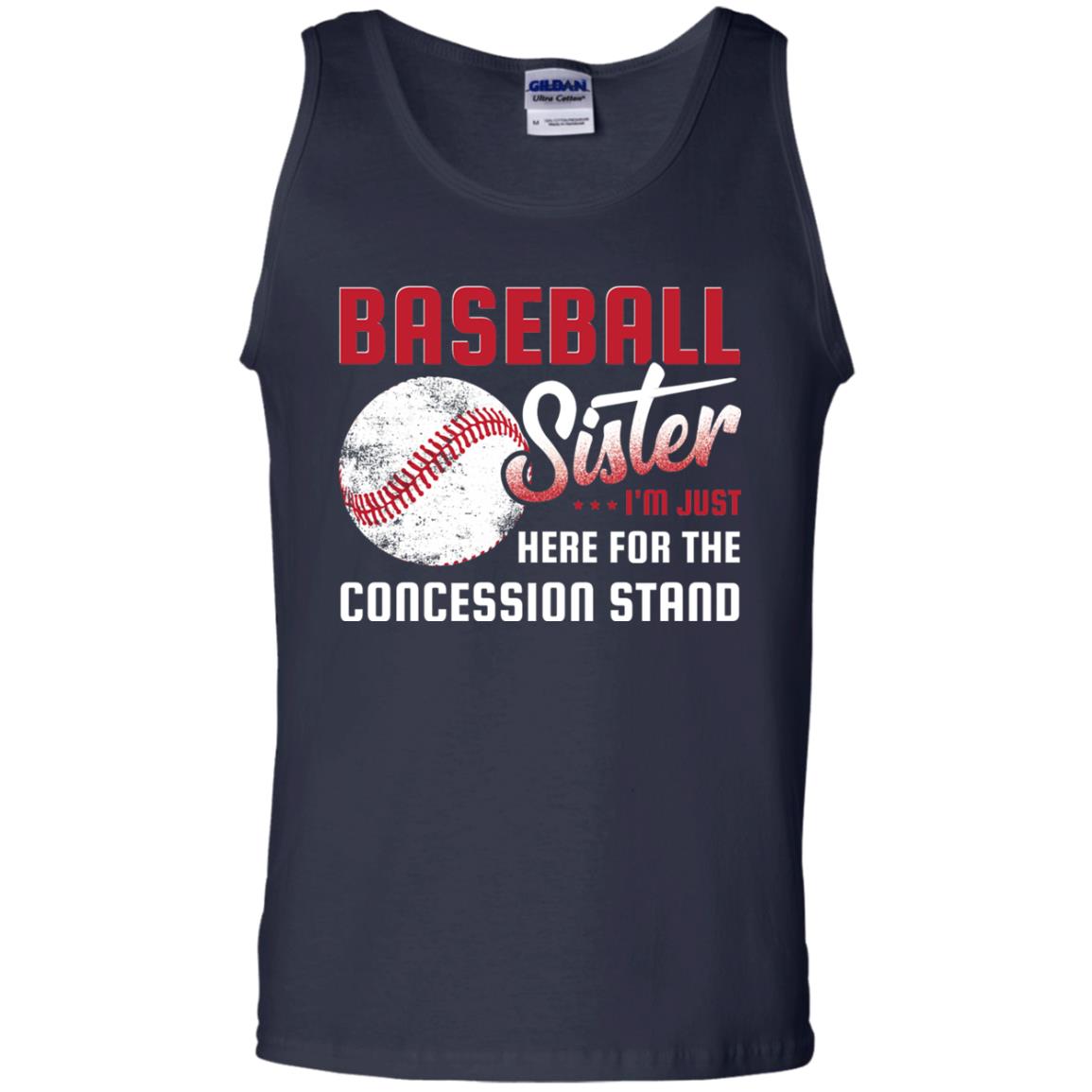 Baseball Sister Shirt Im Just Here For Concession Stand Navy