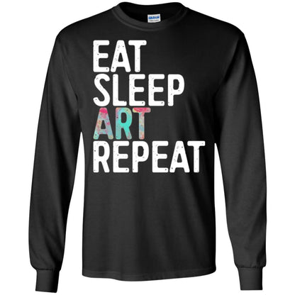 Artist T-shirt Eat Sleep Art Repeat Black