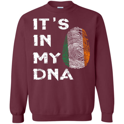 It's In My Dna Fingerprint Irish Ireland Gift Shirt Maroon