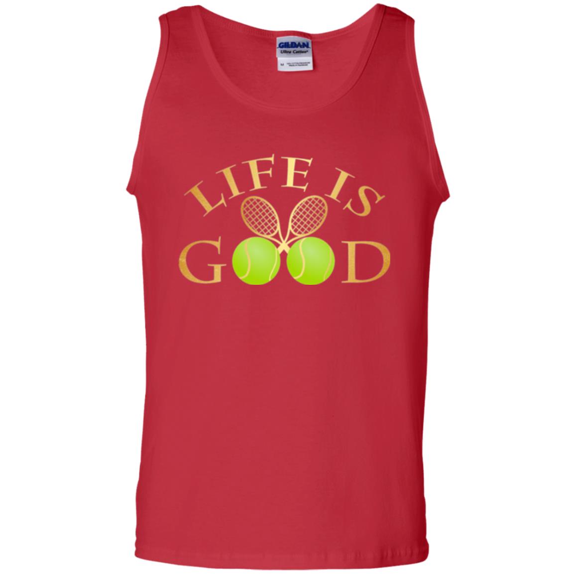 Tennis Lovers T-shirt Life Is Good Red