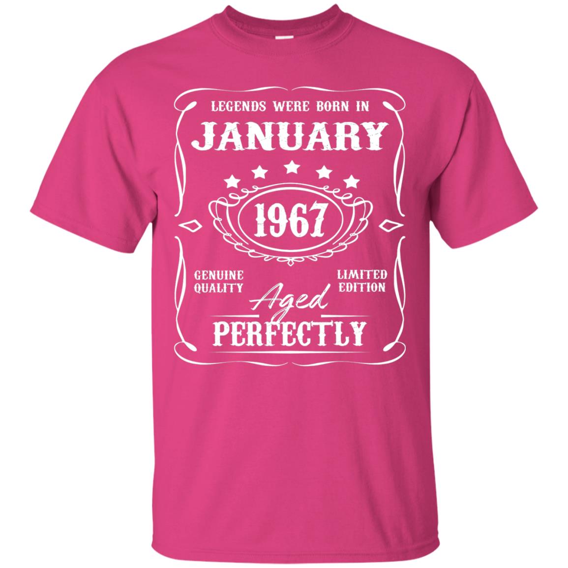 Legends Were Born In January 1967 51th Birthday T-shirt Heliconia