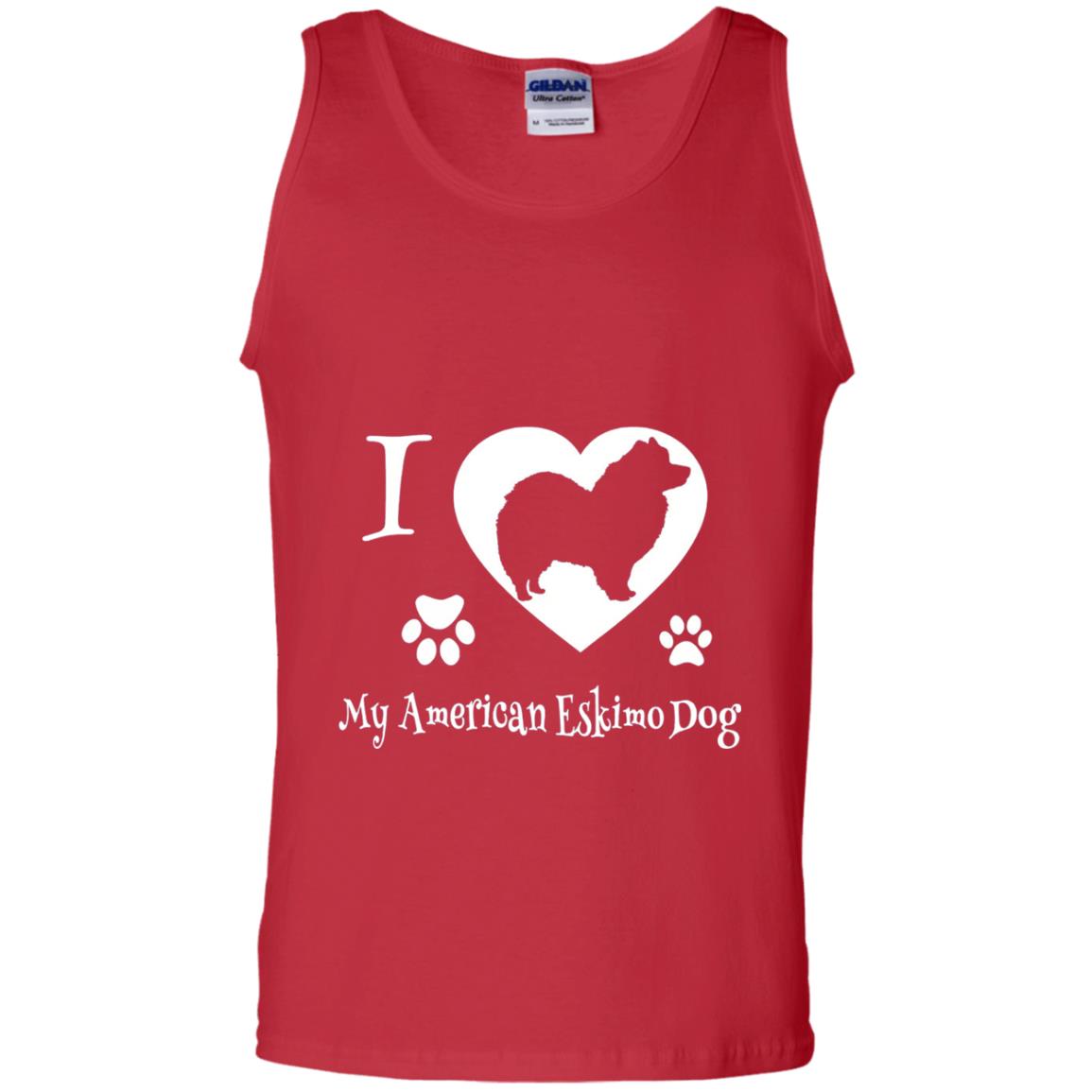 Dog Lover T-shirt I Love My American Eskimo Dog Red