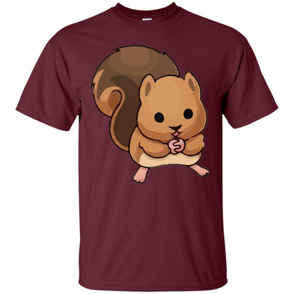 Cute Squirrel Graphic T-shirt Maroon