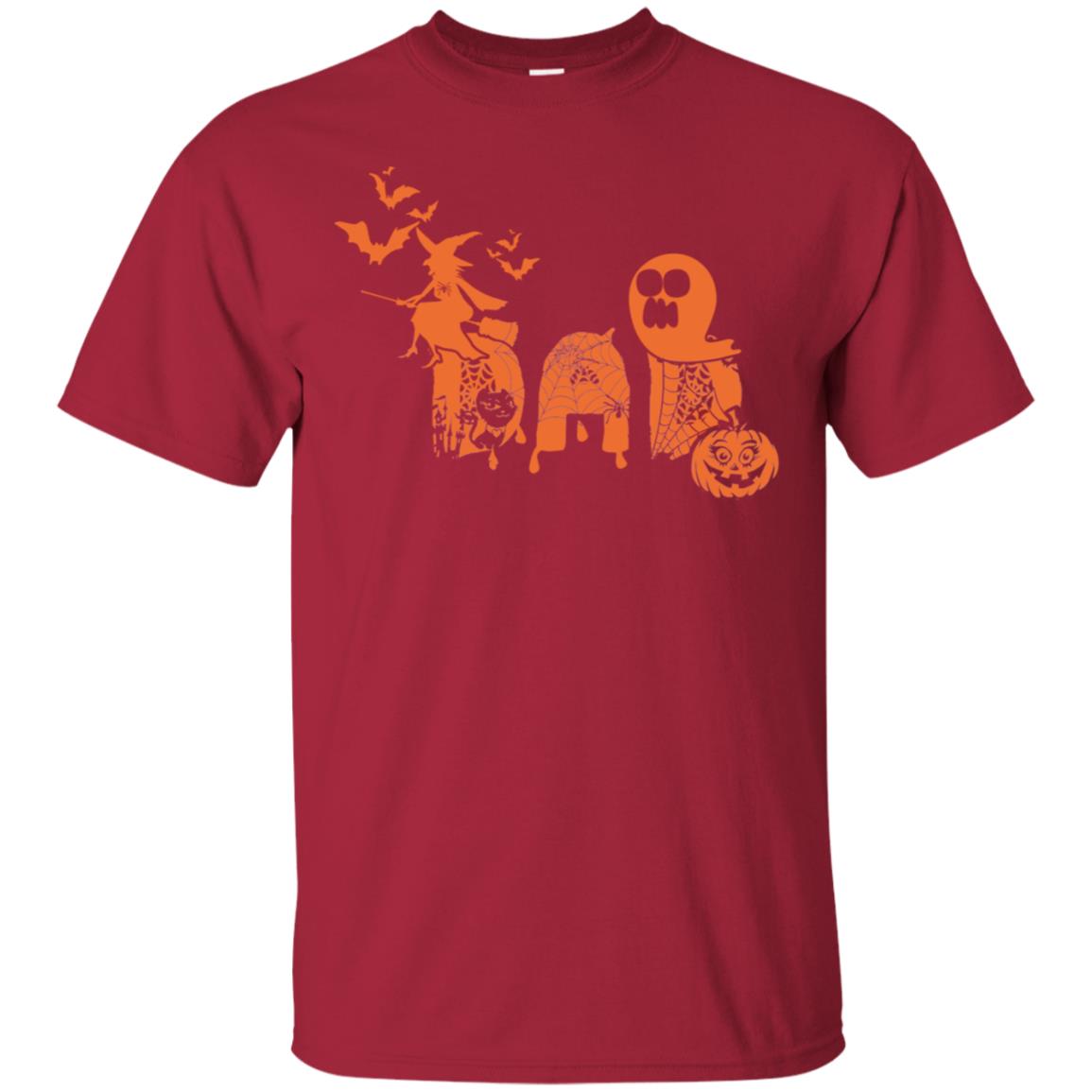 Halloween Pumpkin Dad Daddy Father Family Shirt Cardinal