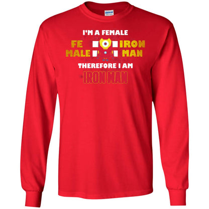 Im A Female Therefore I Am Iron Man Shirt Red