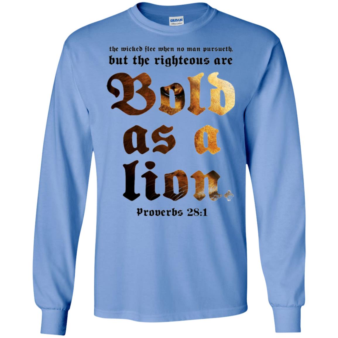 Christian T-shirt Bold As A Lion Carolina Blue