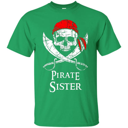 Family T-shirt Pirate Sister Jolly Roger Skull Crossbones Irish Green