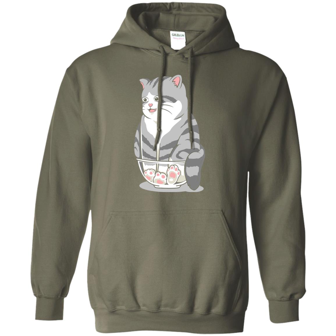 Cat Smile Cat Lover T-shirt Military Green