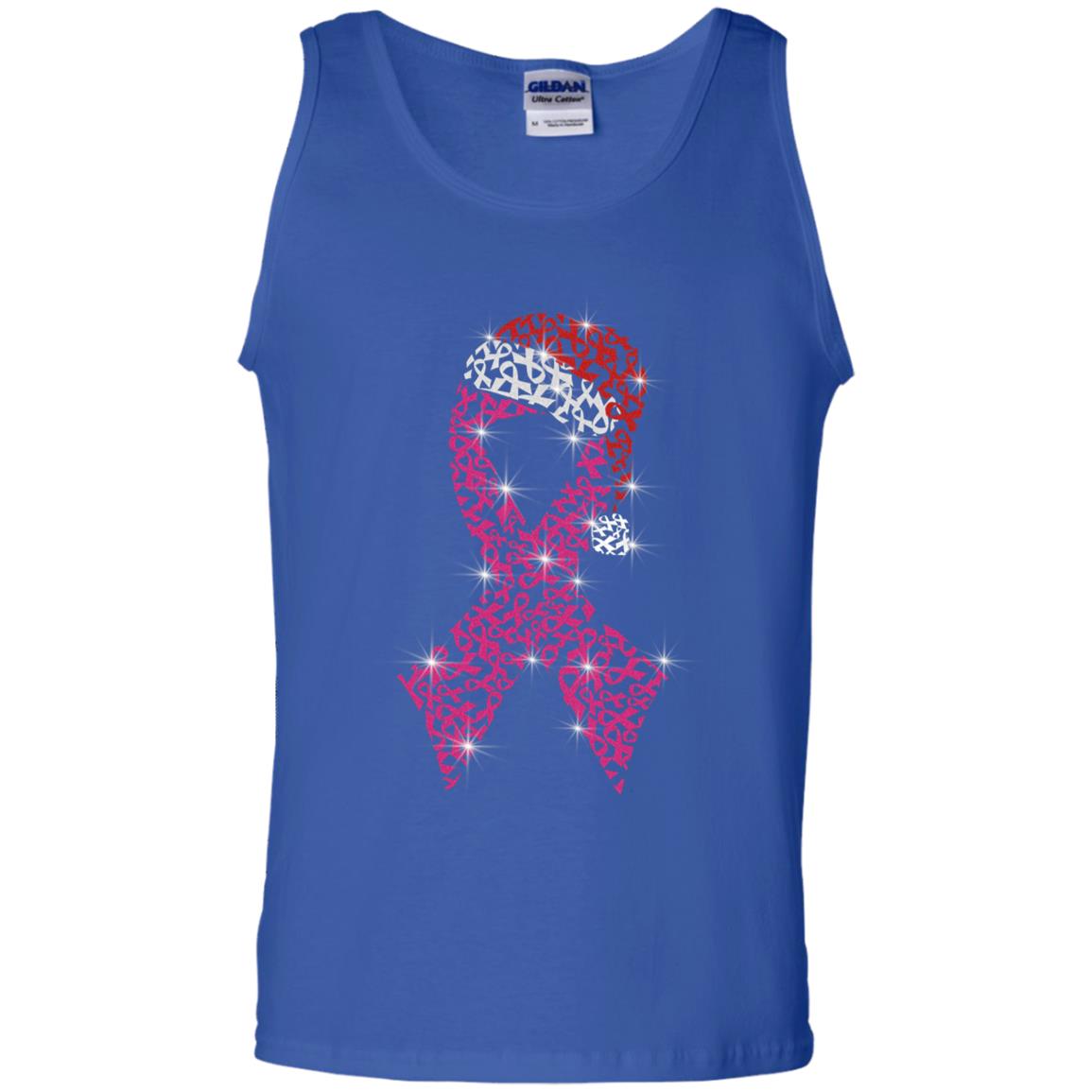 Pink Ribbon With Santa Hat Breast Cancer Awareness X-mas Gift Shirt Royal
