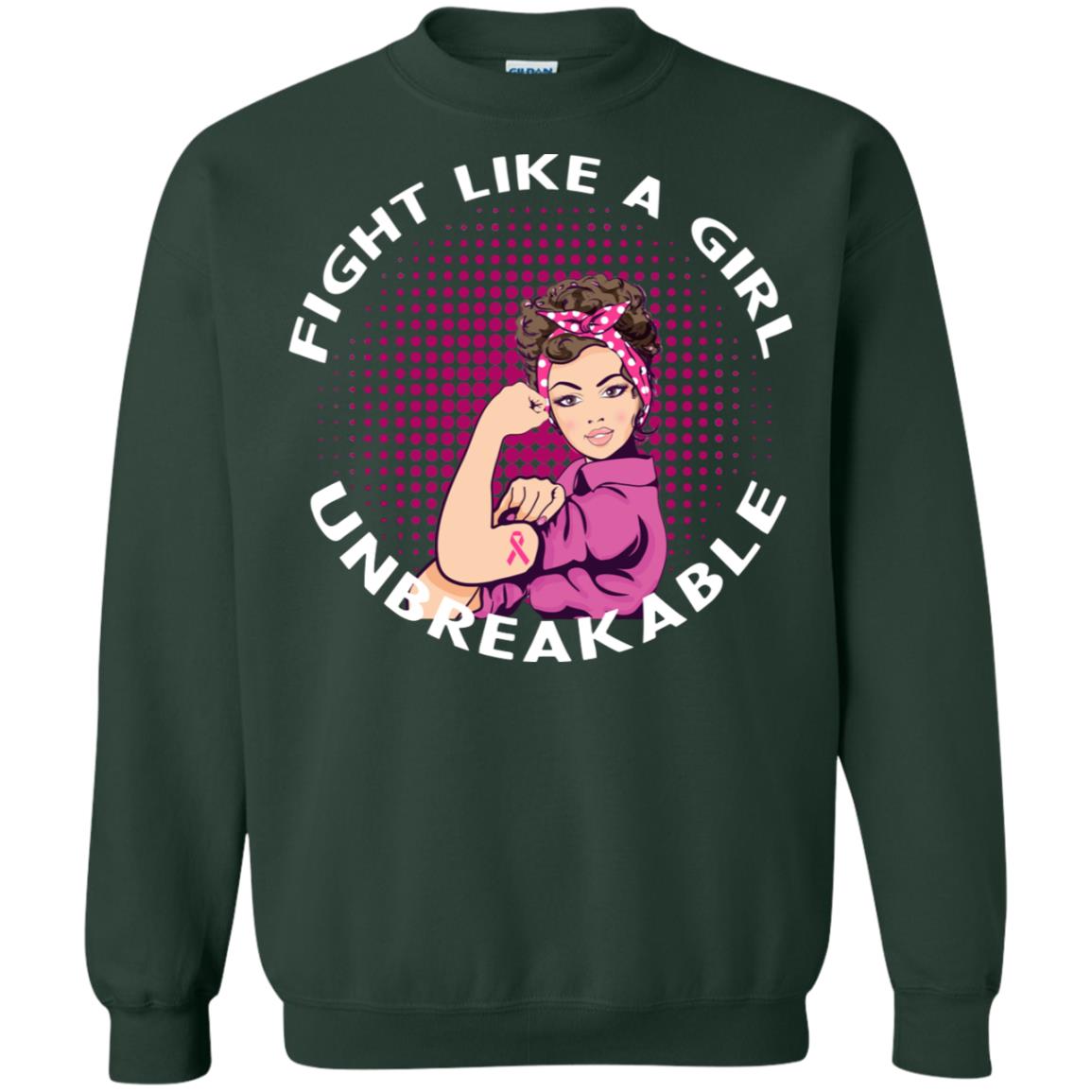 Fight Like A Girl Unbreakable Breast Awareness Shirt Forest Green