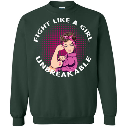 Fight Like A Girl Unbreakable Breast Awareness Shirt Forest Green