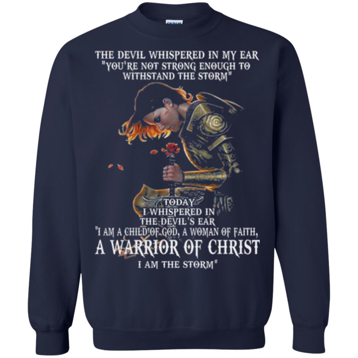 Warrior T-shirt I Am A Child Of God A Woman Of Faith T-shirt Navy