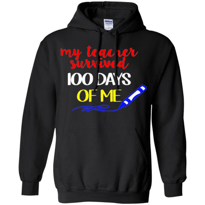 Student T-shirt My Teacher Survived 100 Days Of Me Black