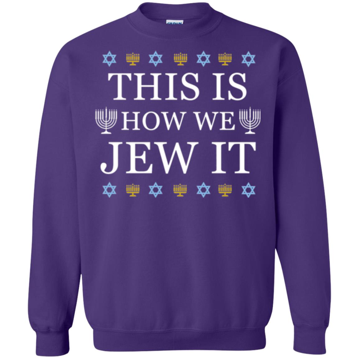 Funny Hanukkah T-shirt This Is How We Jew It Purple