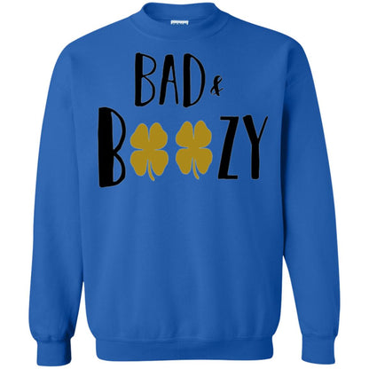 Bad And Boozy Funny Saint Patrick Day Drinking T-shirt Royal