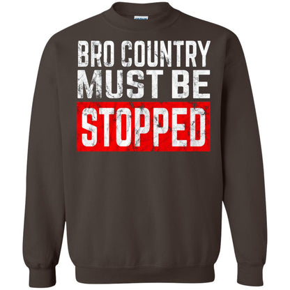 Bro Country Must Be Stopped Traditional Outlaw Country Shirt Dark Chocolate