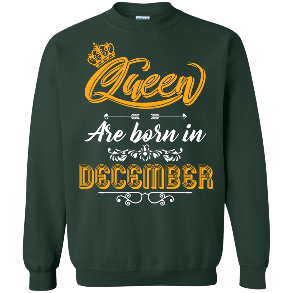 Brithday T-Shirt Queen Are Born In December Forest Green