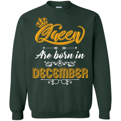 Brithday T-Shirt Queen Are Born In December Forest Green