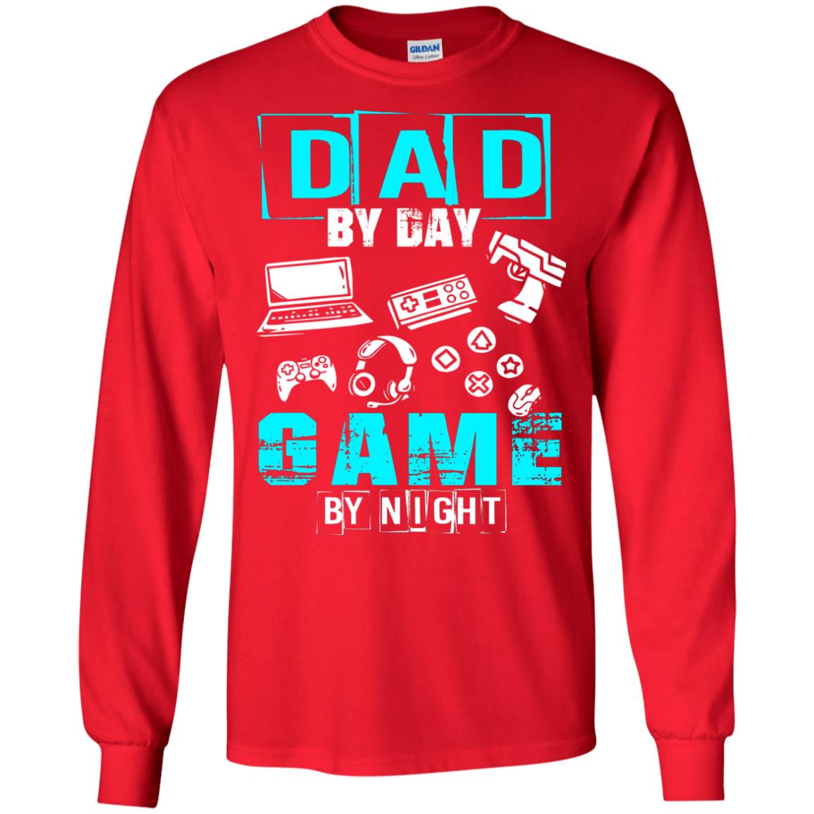 Dad By Day Gamer By Night Gamer T-shirt Red