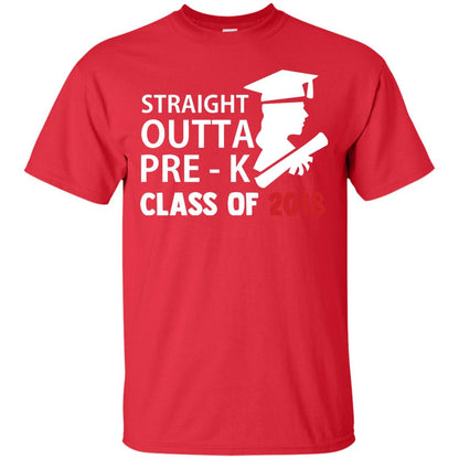 Straight Outta Pre-k Class Of 2018 Preschool Graduation Shirt Red