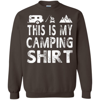 Funny Camper Gift T-shirt This Is My Camping Shirt Dark Chocolate