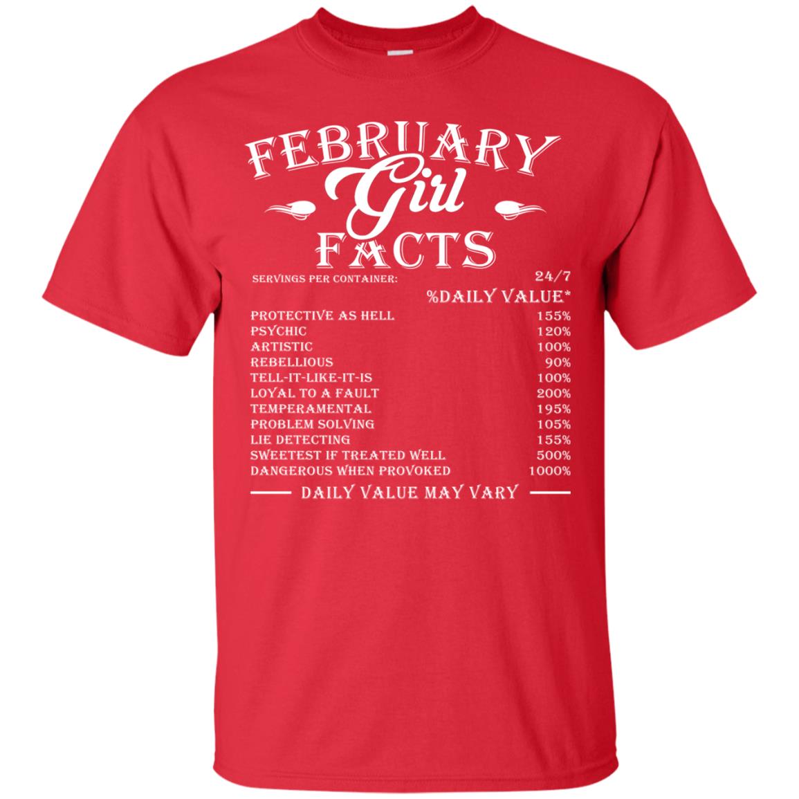 February Girl Facts Facts T-shirt Red