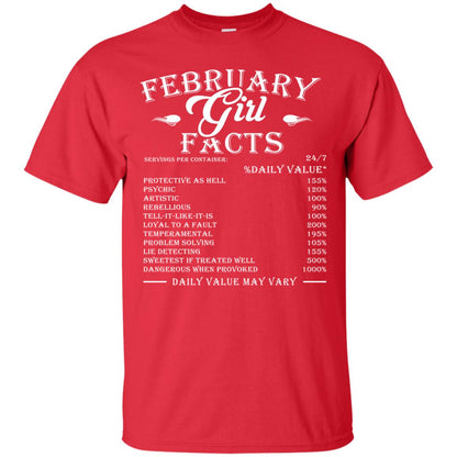 February Girl Facts Facts T-shirt Red