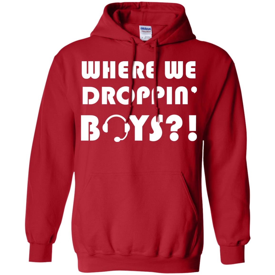 Where We Dropping Boys Gamer Shirt Red