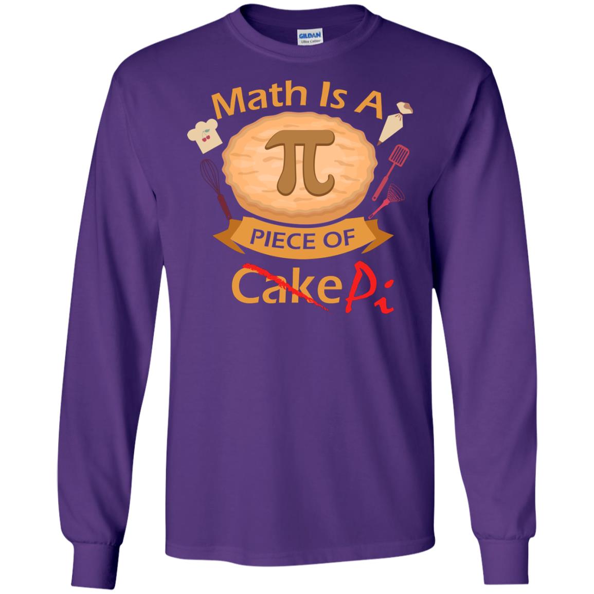 Math Is A Piece Of Pi Funny Pi Day T-shirt For Math Lover Purple