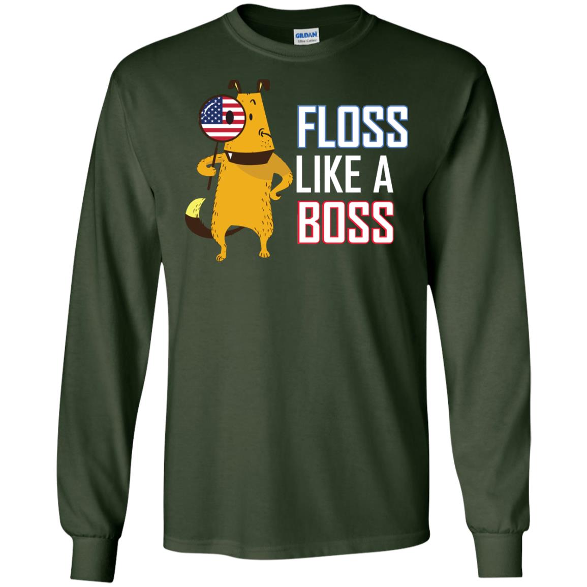 Floss Like A Boss Dog Shirt Forest Green