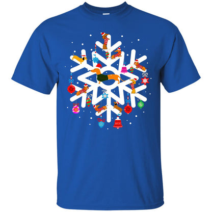 Winter Snow Flower Decorating Bauble And Dachshund X-mas Gift Shirt Royal
