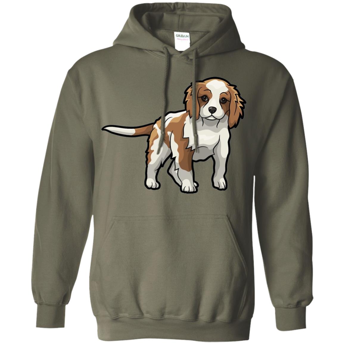 Cute Blenheim Cavalier King Charles Spaniel T-shirt Military Green
