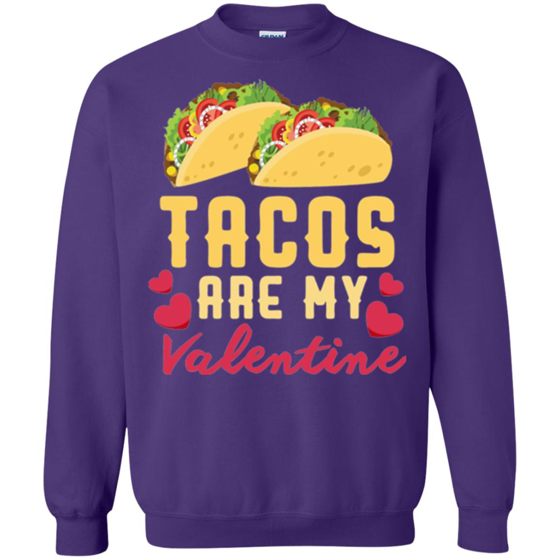 Funny Valentines Day Shirt Tacos Lovers Love Heart Gift Shirt Purple
