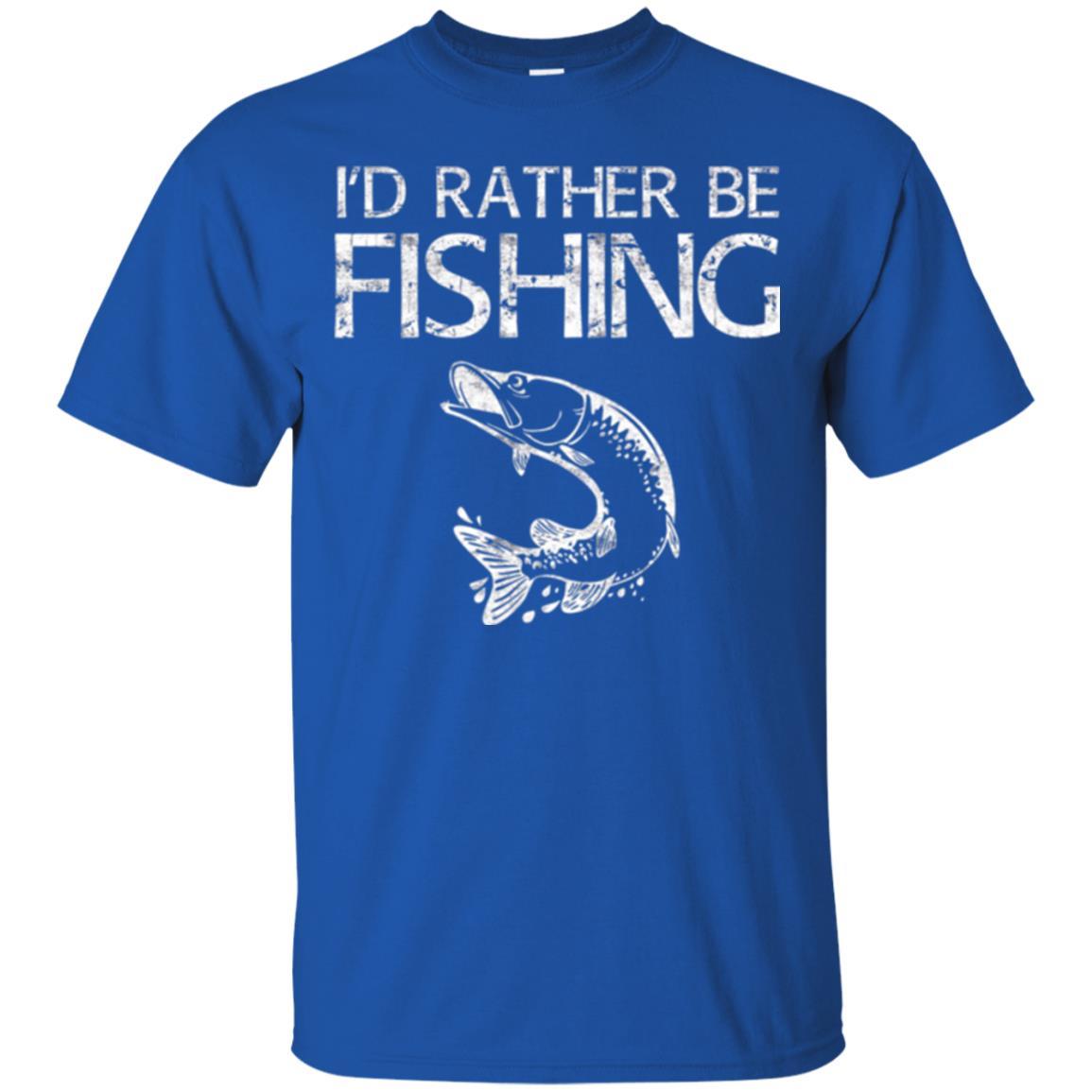 Fisherman T-shirt I'd Rather Be Fishing Royal