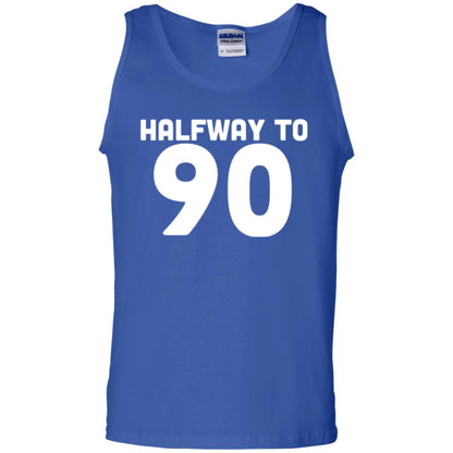 Funny 45th Birthday Funny T-shirt Halfway To 90 Royal