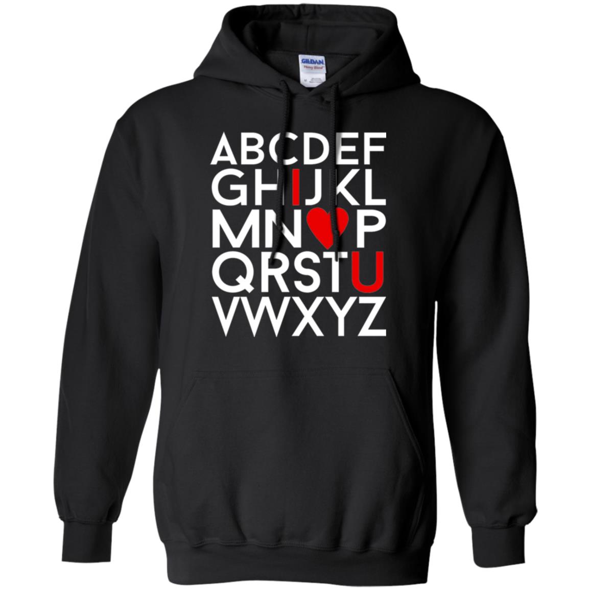 Happy Valentine_s Day Shirt, Alphabel I Love You Black