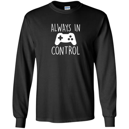 Gamer T-shirt Always In Control Video Game Black