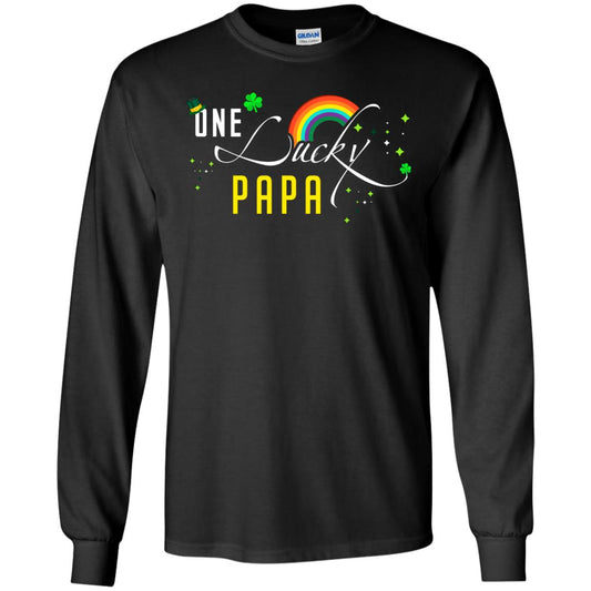 One Lucky Papa St. Patrick_s Day T-shirt Black