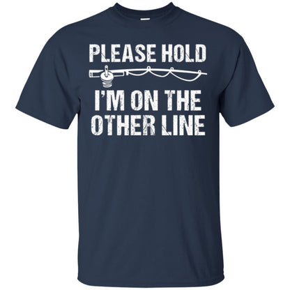Fisherman T-shirt Please Hold I'm On The Other Line Navy
