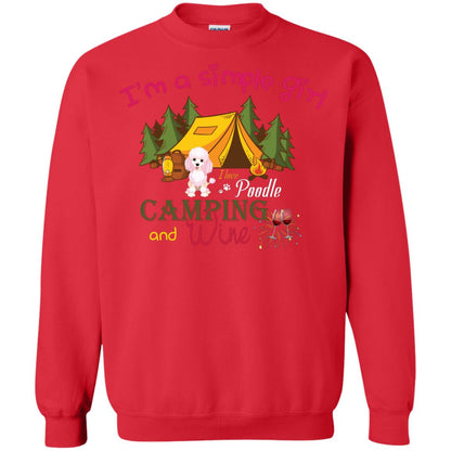 I’m A Simple Girl I Love Poodle Camping And Wine Shirt Red