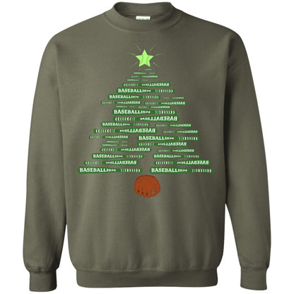 Baseballism Christmas Tree Gift Shirt Military Green