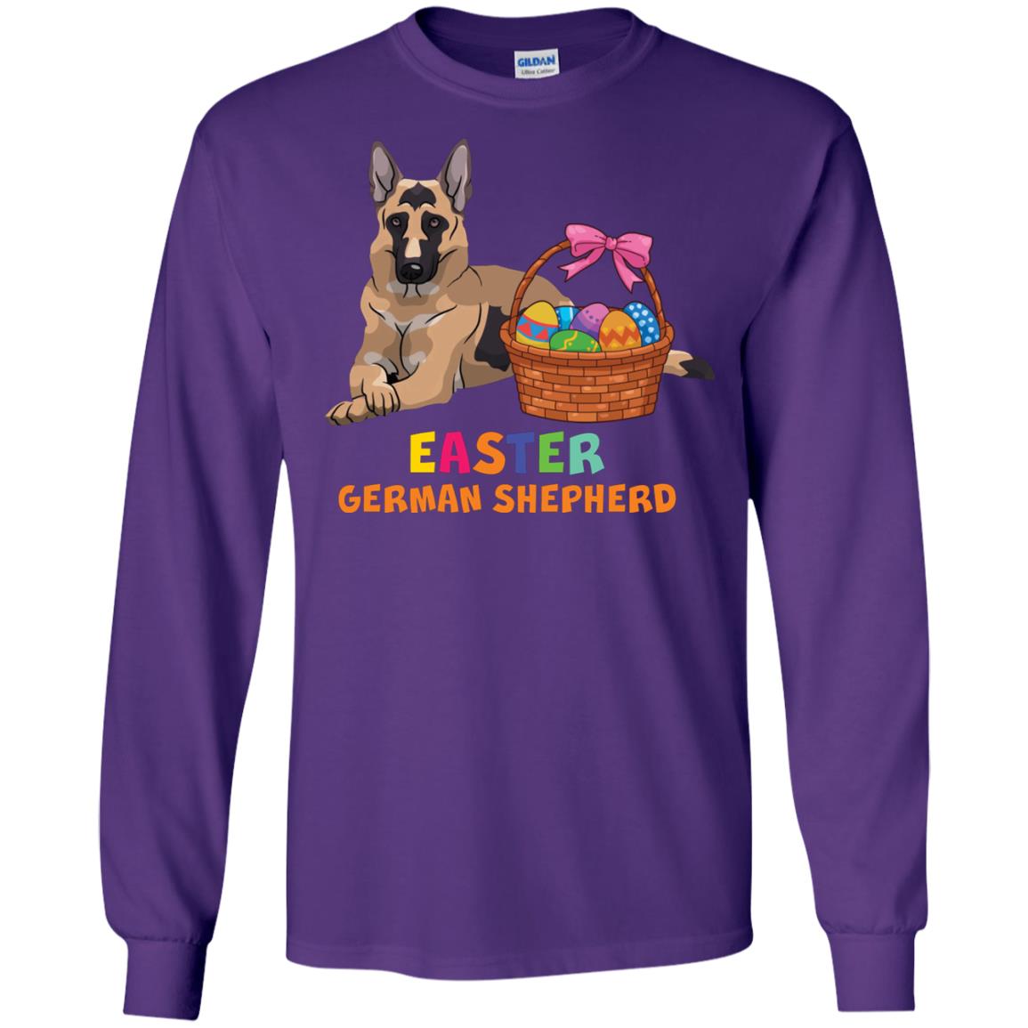 Easter German Shepherd Dog Lover T-shirt For Easter Purple