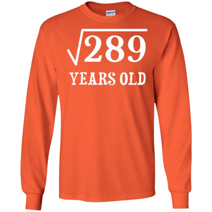 Brithday T-shirt Square Root Of 289 Orange